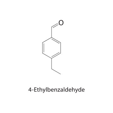 4-Ethylbenzaldehyde skeletal structure. aldehyde compound schematic illustration. Simple diagram, chemical formula.