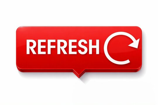 Red refresh button with circular arrow icon