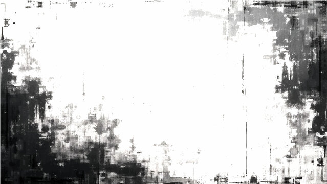 Abstract Vector grunge background with black and white texture and faded distressed pattern and vintage effect.
