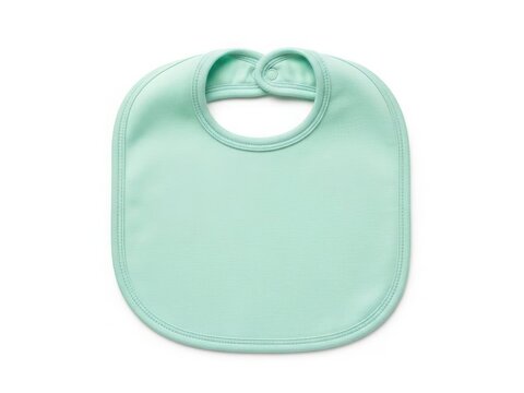 Soft mint green baby bib made of absorbent fabric for drool and mealtime