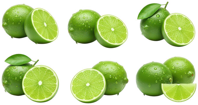 Fresh lime png Green citrus cutout Whole lime png Sliced lime cutout Juicy lime png Lime fruit cutout Healthy lime png Ripe lime cutout Food ingredient png isolated transparent background image