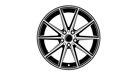 Obraz premium Black alloy car wheel rim.