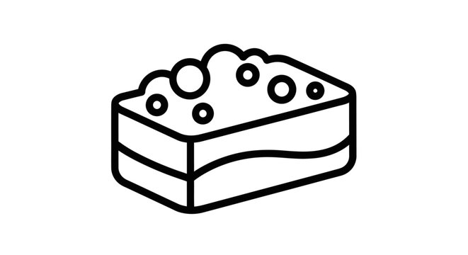 A slice of cake with icing.