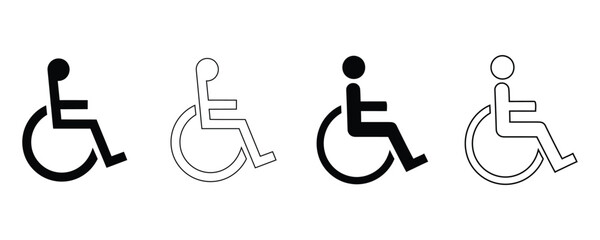 Accessibility symbol variations depicting wheelchair users and accessible facilities © MSTHALIMAAKTER