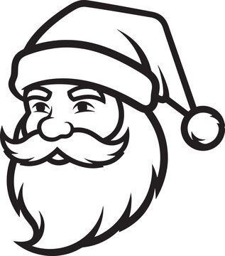 Santa Claus head with hat and beard