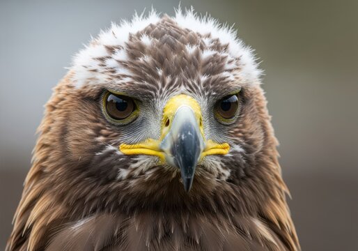 Close-Up Portrait Of A Hawk Bird With Intense Eyes