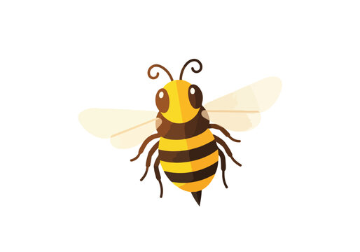 Minimalist Dotted Bee Illustration with Copy Space