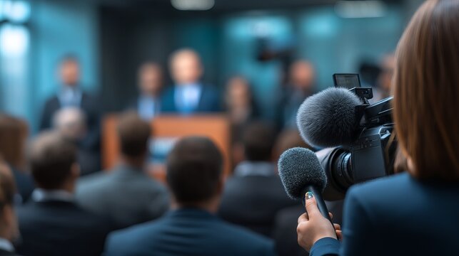 Press Conference with Assembled Media and Reporters Presenting Questions