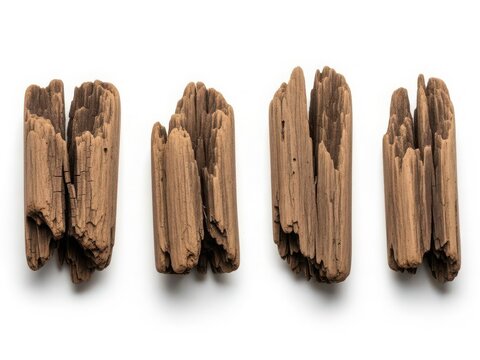 Dried roots and herbs laid out on a white background for natural remedies