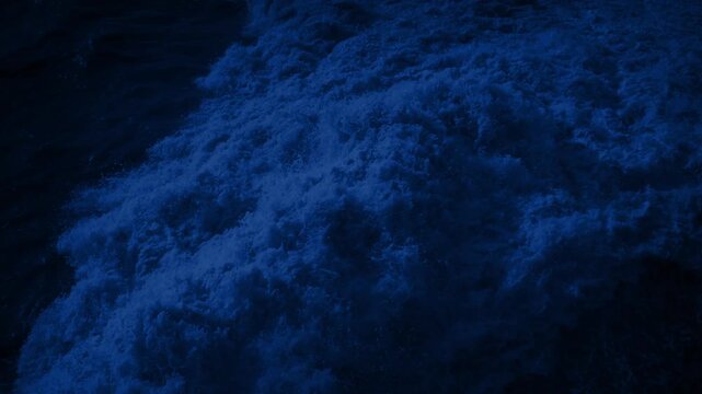 Large Wake Behind Ship At Night
