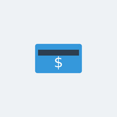 Fototapeta premium Professional business web icon vector illustration of a credit card button symbol for internet website design and online money technology