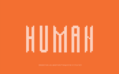 Fototapeta premium Retro Pixel Art Alphabet Typography for Video Game Design 8-Bit Branding and Digital Graphic Projects