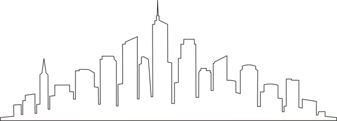 Obraz premium City skyline line art on white background high quality professional