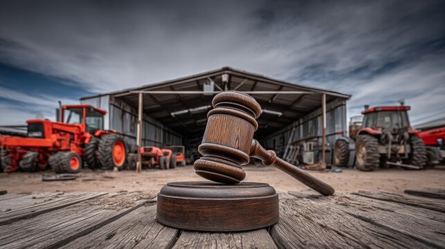 Large Gavel Mounted Above Barn Entrance at Farm