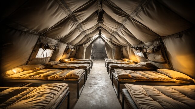 Compact Survival Tent with Insulated Padding Arranged Inside