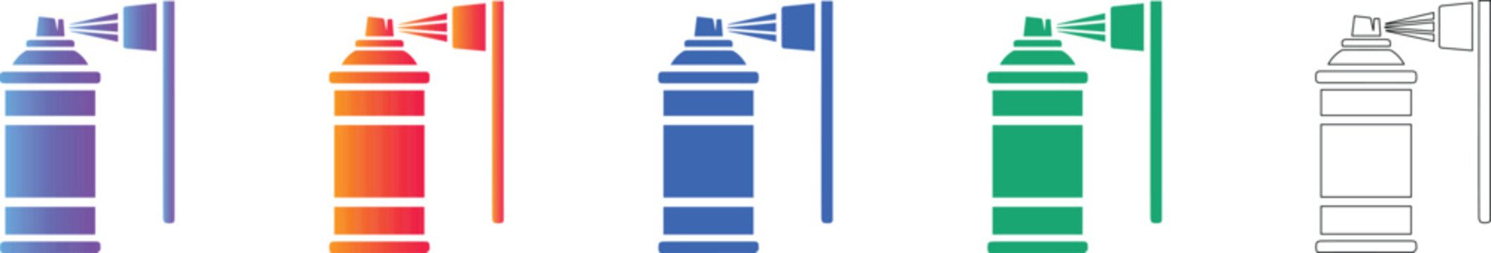 Aerosol Spray Can Icons Vector Set