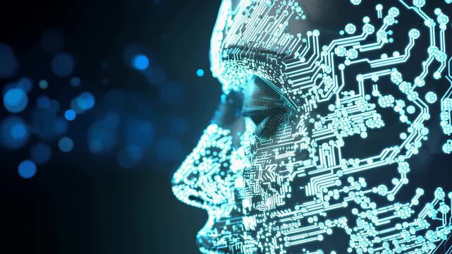 Exploration into the intersection of big data and artificial intelligence depicted through a digital representation of a human face