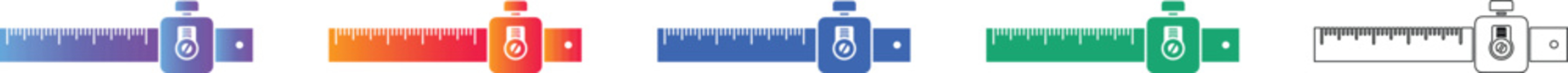 Precision Measuring Gauge Vector Icon Set