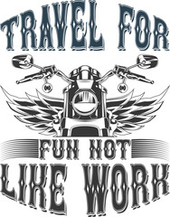 Obraz premium Vintage motorcycle travel slogan with wings and riders