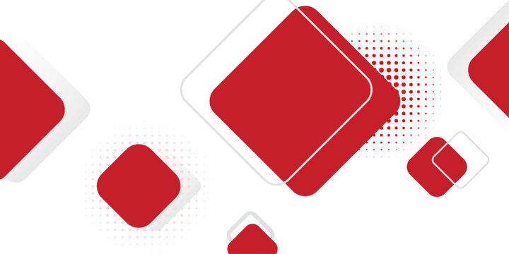 White background with abstract red grey square decoration. Vector illustration for modern presentation background, brochure design, business card background, website slider, landing page