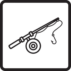 Premium Floating Fishing Rod with Reel Vector Icon for Outdoor Sports, Travel Gear, Fishing Apparel, Digital Marketing, Branding, UI/UX Design, E-Commerce Product Icons, Sports Retail © anton