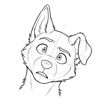 Confused head tilt furry dummy head expression base.