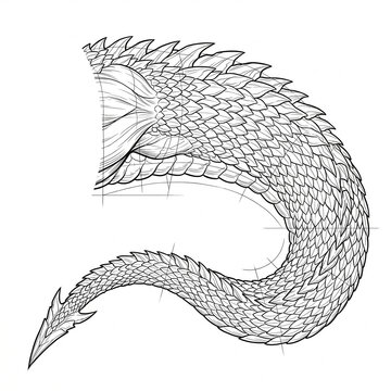 Thick scaled dragon tail with spade blueprint base.