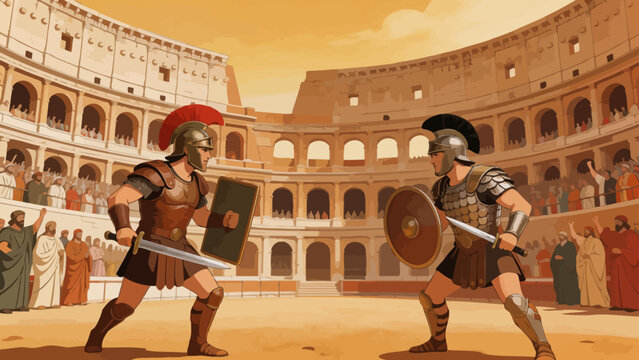 Gladiators in Colosseum Arena