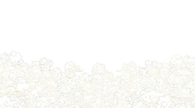 Traditional chinese style cloud pattern border, decorative oriental clouds illustration, vintage asian style clouds background