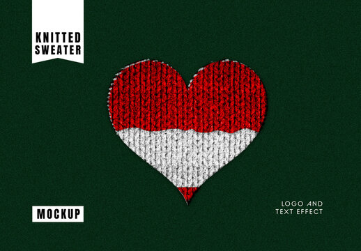 Knitted Sweater Logo And Text Effect Mockup