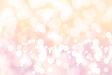 Fototapeta premium Abstract blurred fresh vivid spring summer light delicate pastel pink white yellow bokeh background texture with bright circular soft color lights and stars. Beautiful backdrop illustration.
