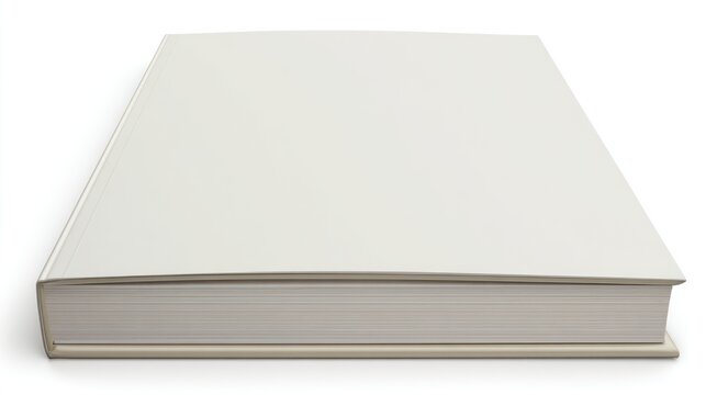 Blank white book isolated on white background for design or mockup