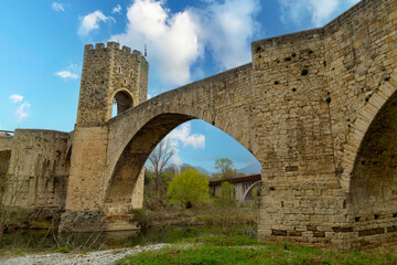 Fototapeta premium Medieval town Besalu with bridge. Catalonia. Spain