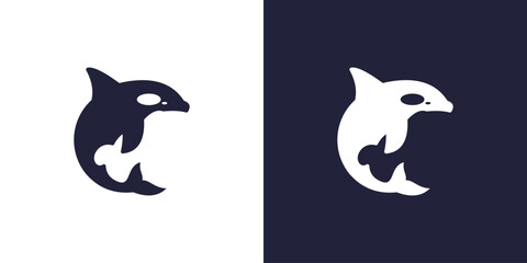 simple vector logo design for orca fish © saiful