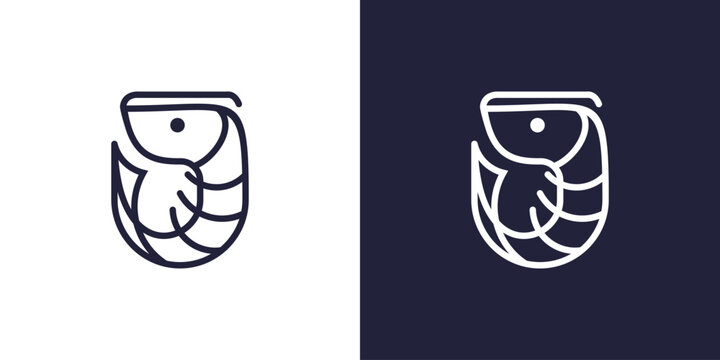 logo design simple outline of a shrimp