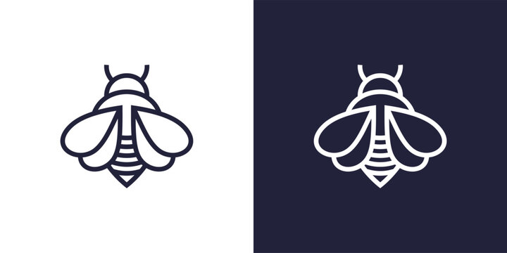 logo design simple outline of a bee
