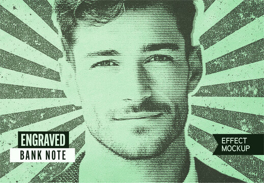 Engraved Bank Note Effect Mockup