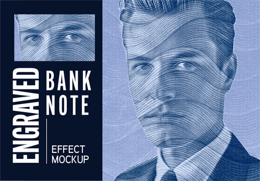 Engraved Bank Note Effect Mockup