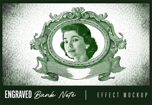 Engraved Bank Note Effect Mockup