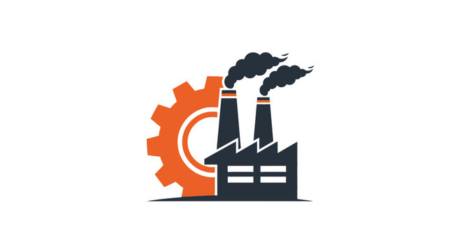 Industrial factory with smoke stacks.