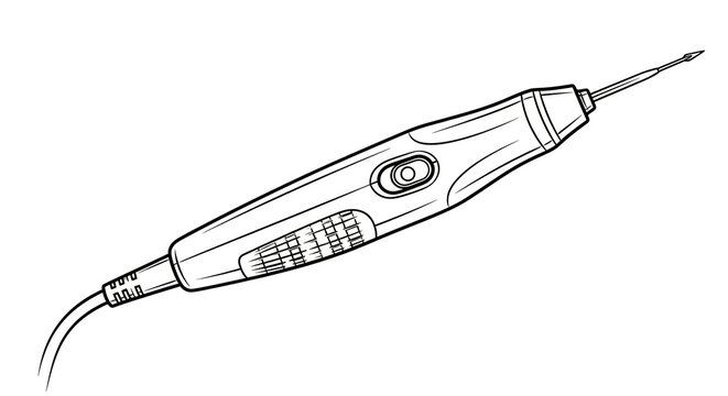 Dental drill tool with cord and pointed burr for precision work in dentistry