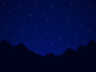 Obraz premium 星空と山脈背景