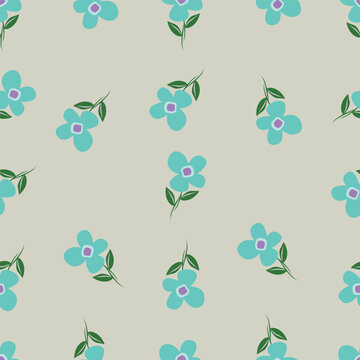 seamless plants pattern background with hand drawn flower , greeting card or fabric
