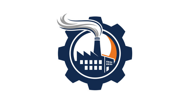 Industrial factory gear logo design.