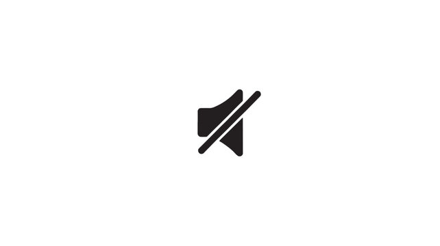Volume sound speaker icon with diagonal mute slash for audio control and media UI design featuring muted, interface, silent mode with music and