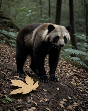 A wolverine in a shadow carved plateau