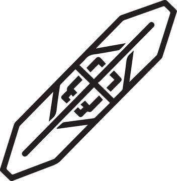 Professional Metal-Reinforced Loom Shuttle Vector Icon for Textile Manufacturing, Weaving Industry, Technical Diagrams, Educational Materials, Fashion Design, Fabric Production, Handloom