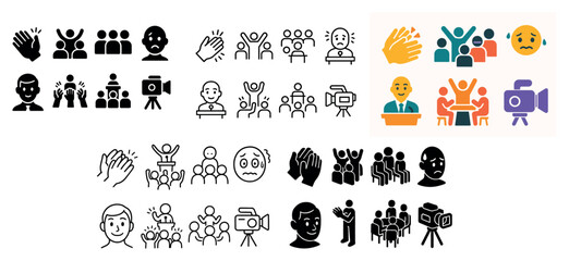 Fototapeta premium Diverse meeting and presentation icons