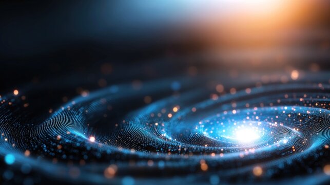 Abstract swirling energy particles light nexus