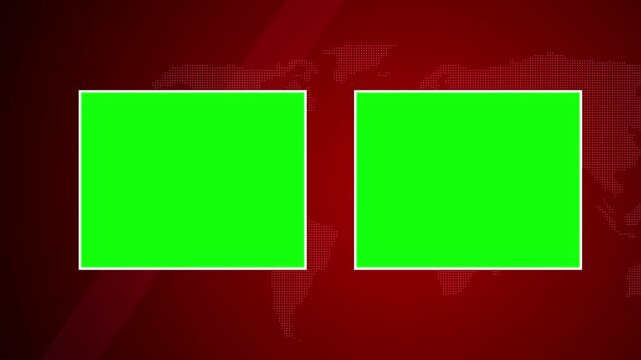 News studio green screen background. Breaking News Template intro for a TV broadcast news show. Breaking News frame on green screen breaking news background. Modern news live streaming TV broadcast.